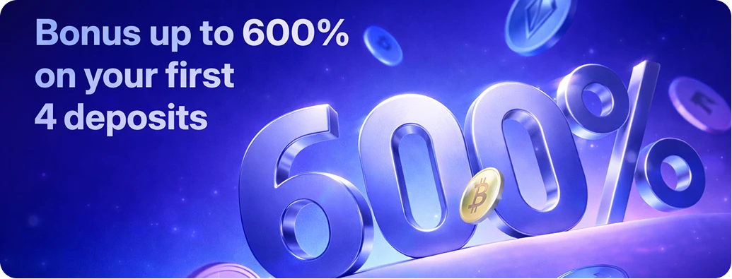 Бонус до 600% на первые четыре депозита 1win